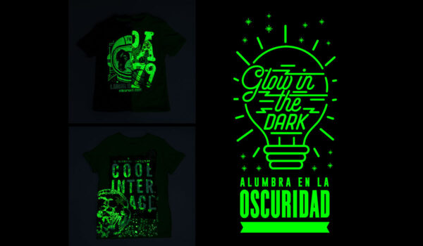 Camiseta con estampado  SHOYISI que brilla en  la oscuridad